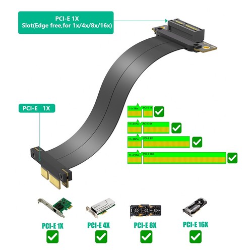 Câble D'Extension PCI-E PCI Express 4.0 1X ( Direction Verticale à 90 Degré2486 - Photo 4/7