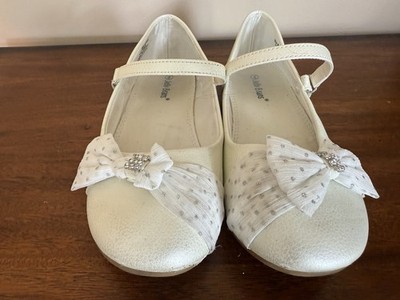 Jelly Beans Cream Girls Dress Shoes with Cute Bow Size 4