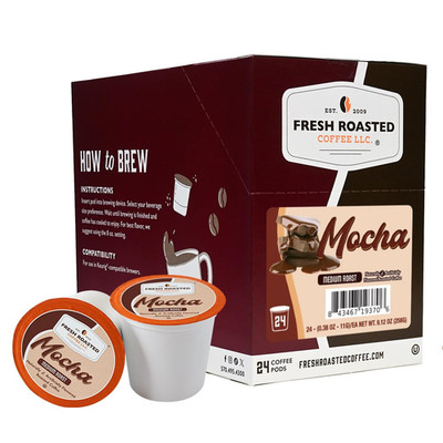 Fresh Roasted Coffee, Mocha Flavored K-Cup Pods for Keurig Brewers, Medium Roast