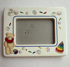 Vintage MM Designs Teddy Bear Nursery Picture Frame, White/Multicolor Unisex