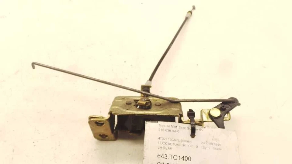 Toyota Sienna 2000 lado del conductor cerradura puerta trasera conjunto actuador  Foto 4 de 4