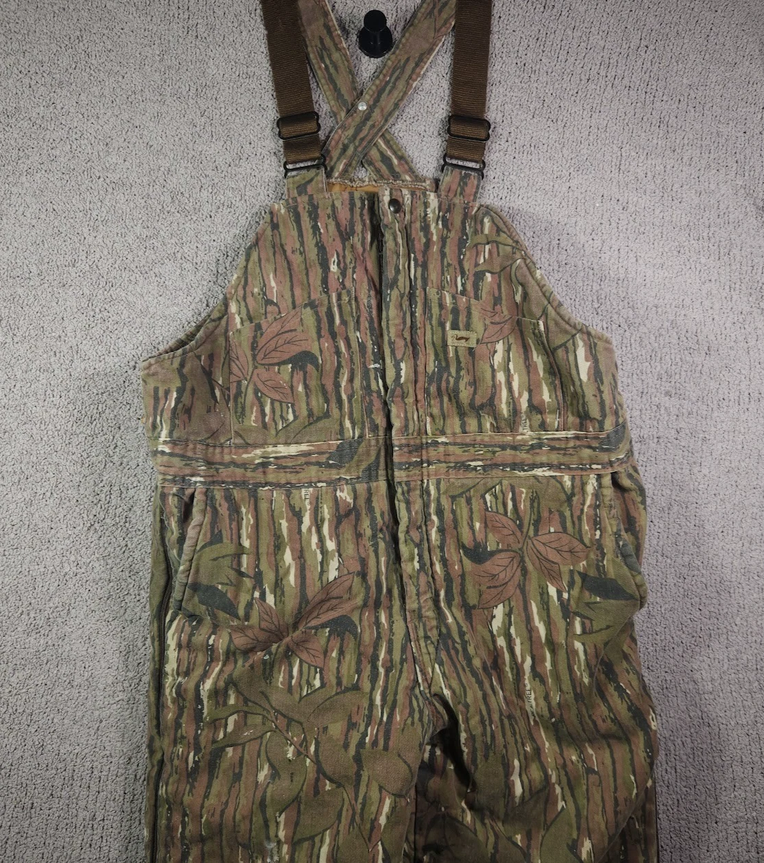 DUXBAK Men’s Bib Overalls Size M RealTree Camouflage Insulated Hunting VTG READ!