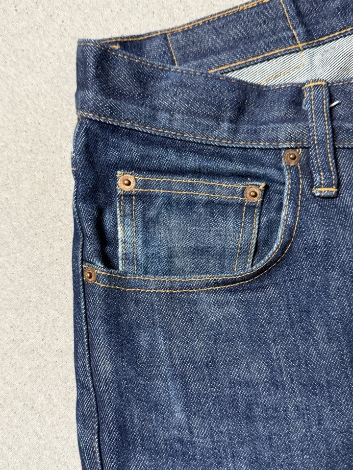 Taylor Stitch Jeans Mens 32x32 Blue Slim Fit White Oak Cone Denim USA - Image 2 of 4