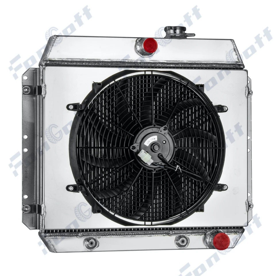3-Row Radiator+Shroud Fan For Chevy BEL AIR CAR SEDAN COUPE V8 1949-1954 Foto 3 de 4