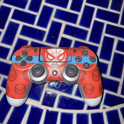 PlayStation Dualshock 4 Controller - Gray With Marvel spiderman Icon Skin
