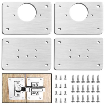 Thick Hinge Repair Plate Kit with Hole for Cabinet, Rust Resistant Stainless ...