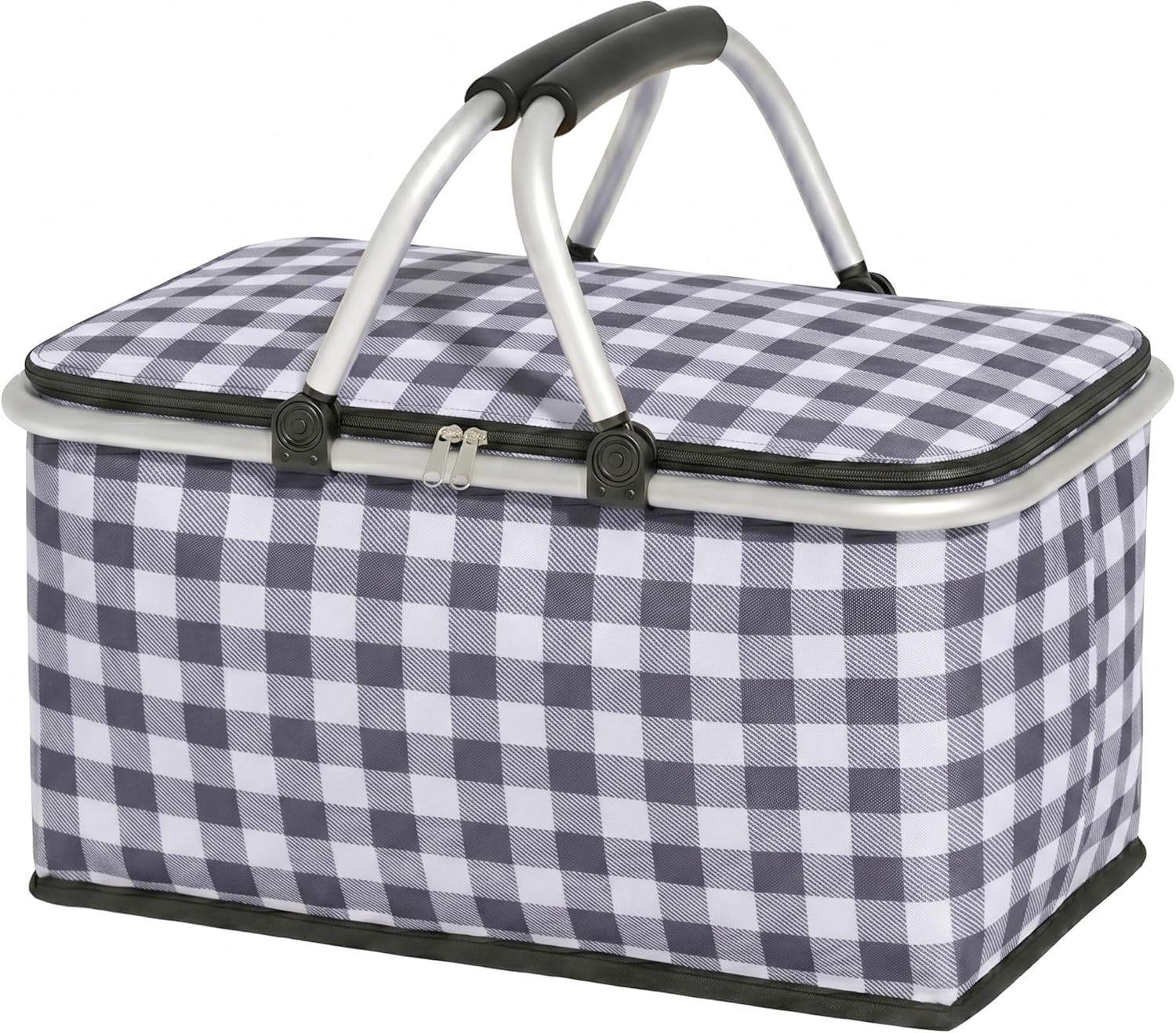 Insulated Picnic Basket，Collapsible Picnic Basket，30L Large Market Basket with L