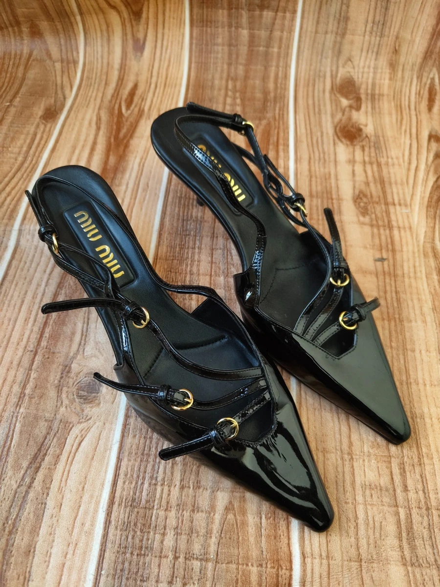 靴 Archive miu miu leather heels black 靴 Archive miu miu leather