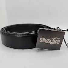 NEW Mission Belt in Black w/Custom Gun Metal Buckle 'Seascape' 40mm XL 42"