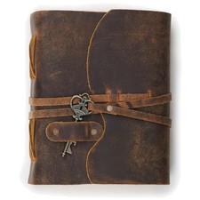 Leather Bound Journal For Men Women Vintage Key Closure
