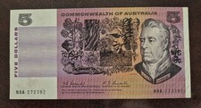 First Prefix NAA 1967 Coombs Randall Five Dollar $5 Australia Banknote RARE 