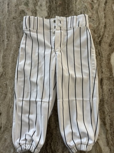 CHAMPRO White with black pin-striping baseball pants, size Kids Youth XS