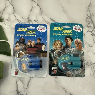 Star Trek Next Generation Vintage 90s Key Chain Click Viewer New Aliens Crew Lot