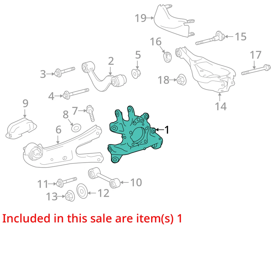 2021-2024 TOYOTA SIENNA SUSPENSION KNUCKLE REAR LEFT OEM 42305-0E090 - Image 3 of 4