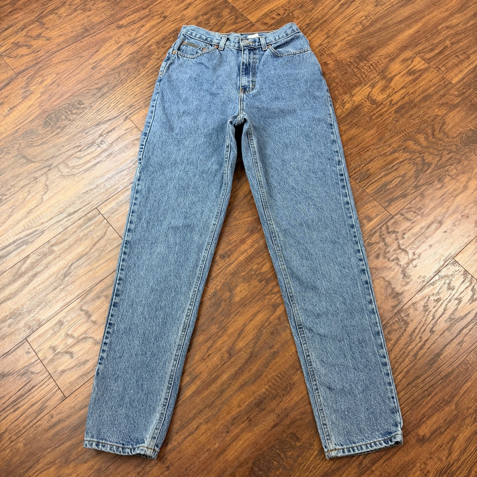 Womens 8 Tapered High Rise Stonewash Denim Usa 24x32