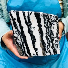 3480g Natural Beautiful Zebra Stone Crystal Mineral Specimen Healing 1983