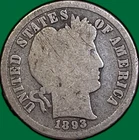 1893-S Barber Dime Good G Coin, Scratches #35969
