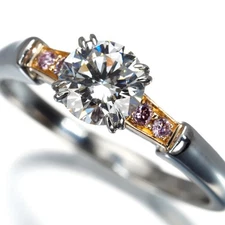 Auth HARRY WINSTON Ring Diamond 0.72ct Pink Diamond Tryst US6-6.25 Pt 950/18K