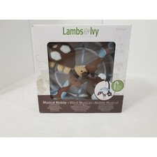 Lambs Ivy Jake Musical Mobile Blue Brown Tan Elephant Giraffe Turtle NEW RARE
