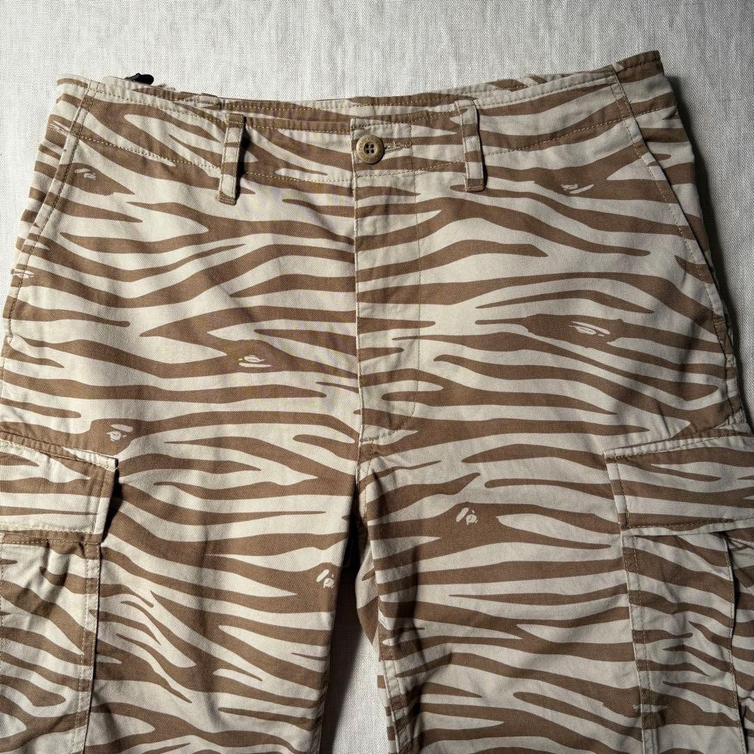 A Bathing Ape Cotton Patterned Shorts Half Pants Brown M Waist 86cm thumbnail 2