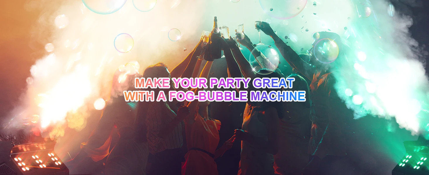 1500W Bubble Fog Machine 8 RGB 3IN1 LED Smoke Bubble Machine DMX Stage Light US