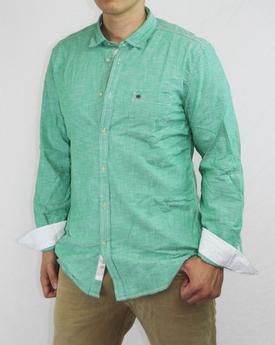NWT DIESEL Men's SHARPY-RS Fashion slim Fit Green Casual Button Down Shirts - Picture 3 of 6