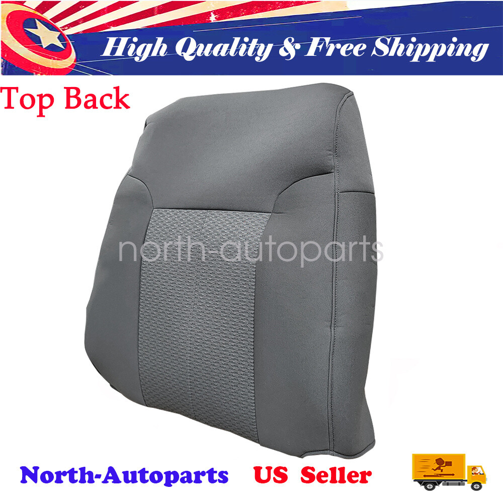 Driver Passenger Upper Bottom Cloth Seat Cover For 2011-14 Ford F150 Steel Gray