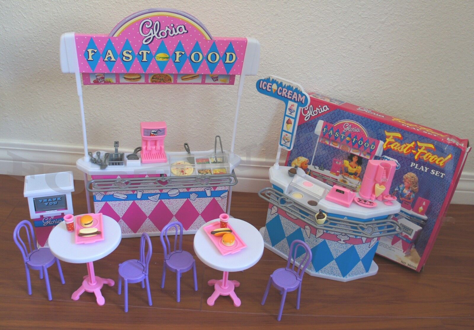 NEW Gloria DOLLHOUSE FURNITURE Fast Food PLAYSET (96008)