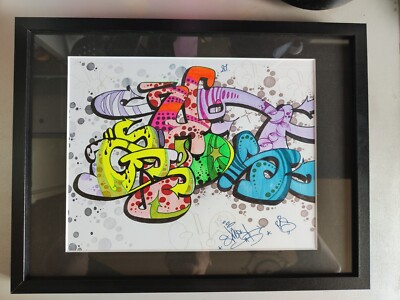 Dessin Original Graffiti Encadré – Ghost RIS Sketch Pro – Signé Par SEEN, COPE2, QUIK, JONONE, Etc.