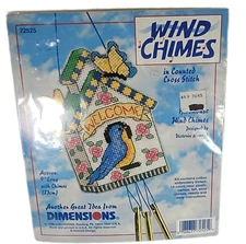 Dimensions Wind Chimes Cross Stitch Welcome with Bird and Birdhouse