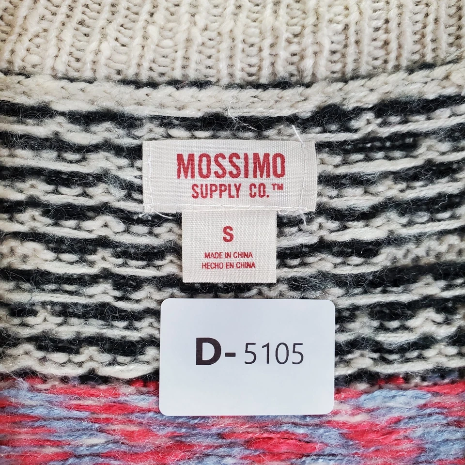 Suéter Mossimo Mujer Pequeño Beige Bloque de Color Cárdigan Boho Túnica Manga Larga Foto 2 de 4