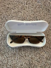 Brown Futuristic Tortoise Cat Eye Sunglasses Free Case Included