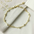 Kendra Scott Haven Heart Gold White Crystal Chain Bracelet Authentic New