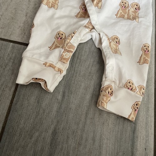 Monica + Andy Newborn Puppy Dog Print Sleeper One Piece M+A Sleepwear Organic - Picture 6 of 7
