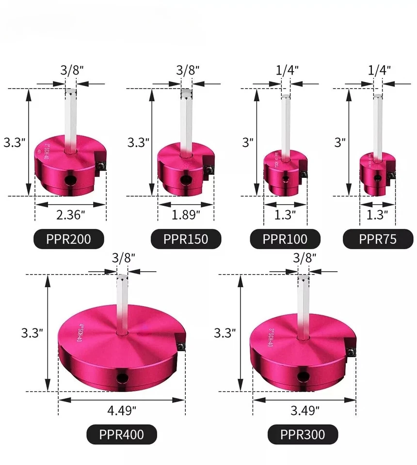 Juego completo de escariadores de plástico Kit de escariadores de montaje de tuberías de PVC Taladros estándar de 1/2" 9 piezas Foto 2 de 4