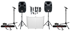 Rockville RPG122K Dual 12" Powered Speakers, Bluetooth Mic Stands Cables Facade