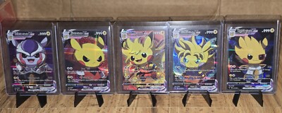 Pokemon x Dragon Ball Super Goku Frieza Jiren Pikachu  Full Art Custom Cards Lot
