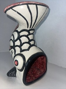 Fish Chiminea Table Top Tiki Fireplace Succulent Candle Holder Chimney 11”