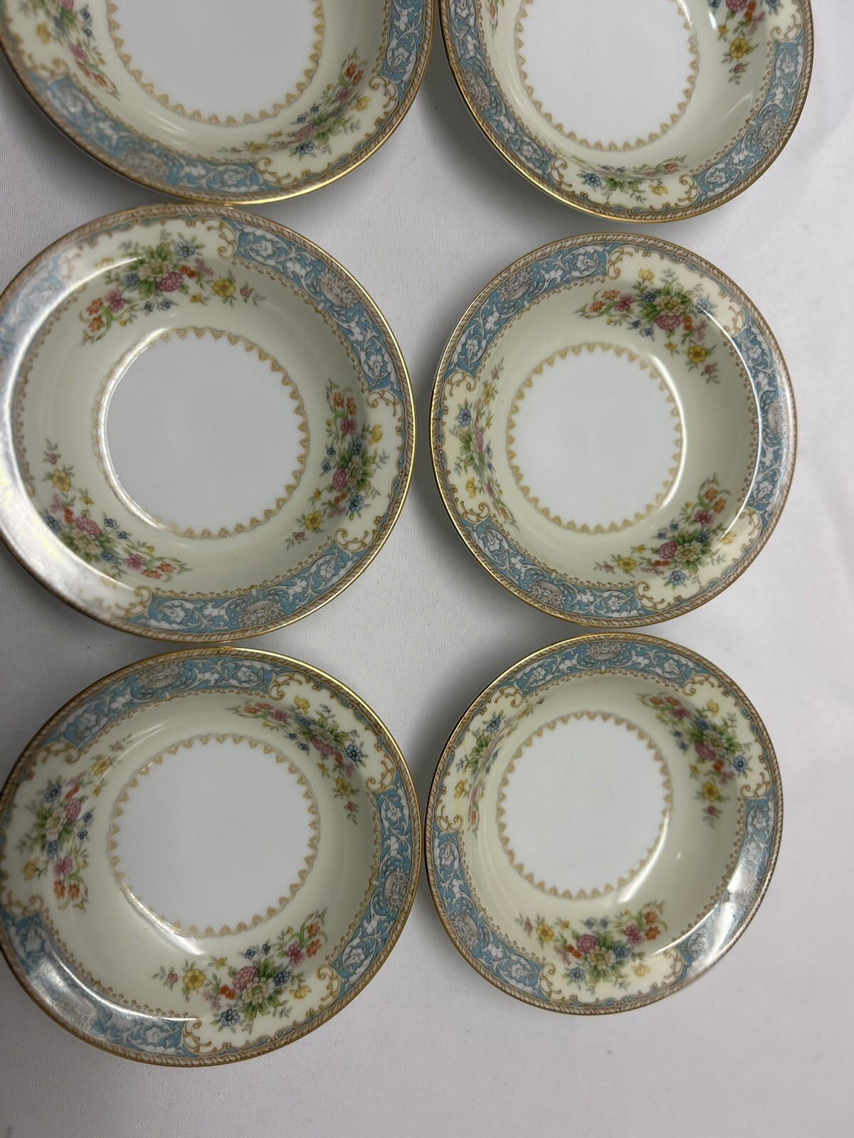 12 Noritake CHEVONIA CHINA Berry Dessert Bowls 5 3/4” Occupied Japan Excellent