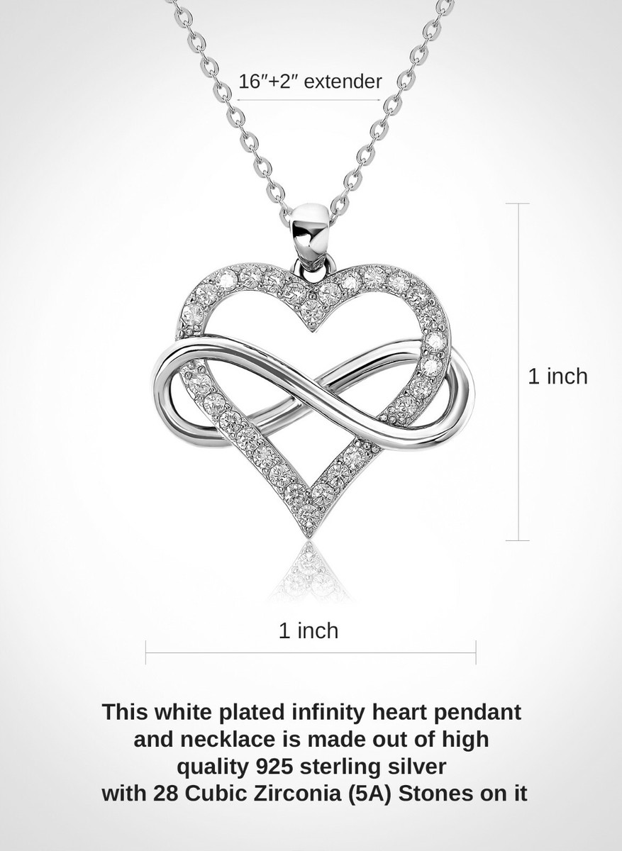 【STONEHENgE】Silver Material Heart Cubic Necklace SC1629 Infinity Heart Necklace for Women 925 Sterling Silver with