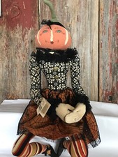 joe spencer gathered traditions Halloween art doll Paris shelve sitter