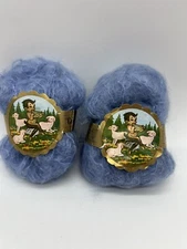 VTG Contessa Italy Real Mohair 2 Skeins 40g Blue Color #4 M.H. Yarn Dye Lot 752