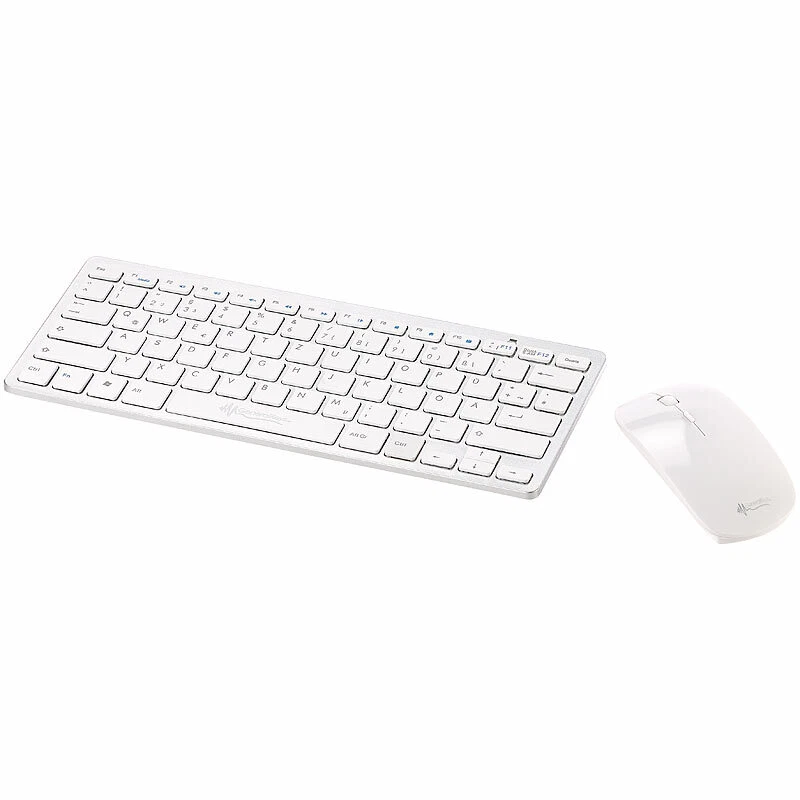 Set: Schlanke Funk-Tastatur mit Scissor-Tasten im Alu-Look & Funk-Maus - Bild 2 von 4