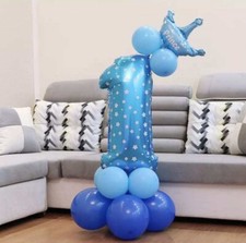 1st Birthday Blue Balloon Stand Birthday Party Decorations Age 1 Boys Prince