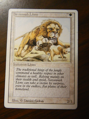 MTG Revised Savannah Lions White Rare Moderately Play - Light Play