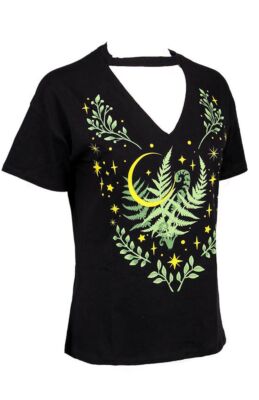 Gothic Hexe Witchy T-Shirt Pagan Top Restyle Herbal Farn Magie M L XL XXL XXXL