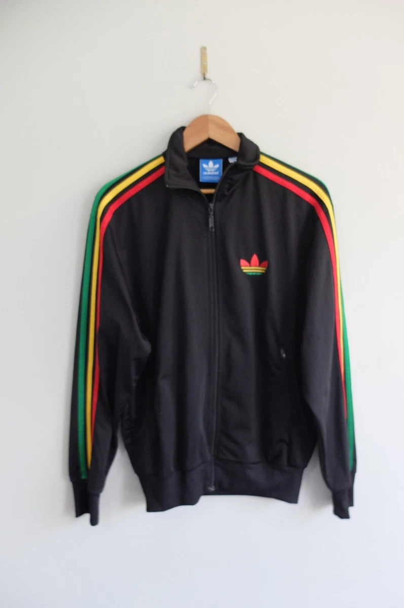 Adidas Originals tracksuit jacket S Black Rasta G Y R firebird