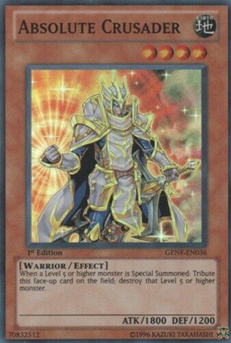 1x (M/NM) Absolute Crusader - GENF-EN036 - Super Rare - Unlimited Edition  YuGiO - Picture 1 of 1