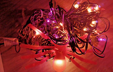 Halloween Spider Web Lights 35 Lights NIB 3 ft Black orange purple SPOOKY