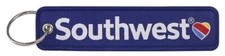 STUNNING SOUTHWEST AIRLINES EMBROIDERED TAG KEYCHAIN/KEY RING...NOT EASILY FOUND